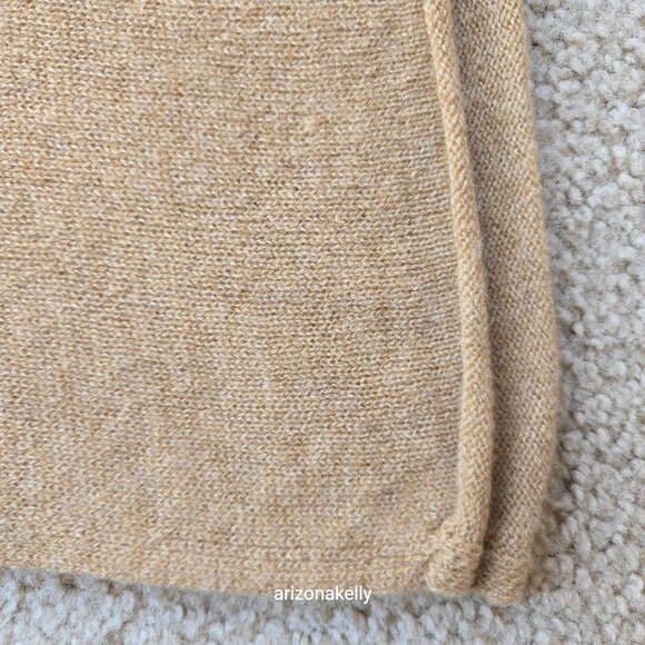 NWOT Cashmere Knit Wrap Scarf Tan - Picture 2 of 13